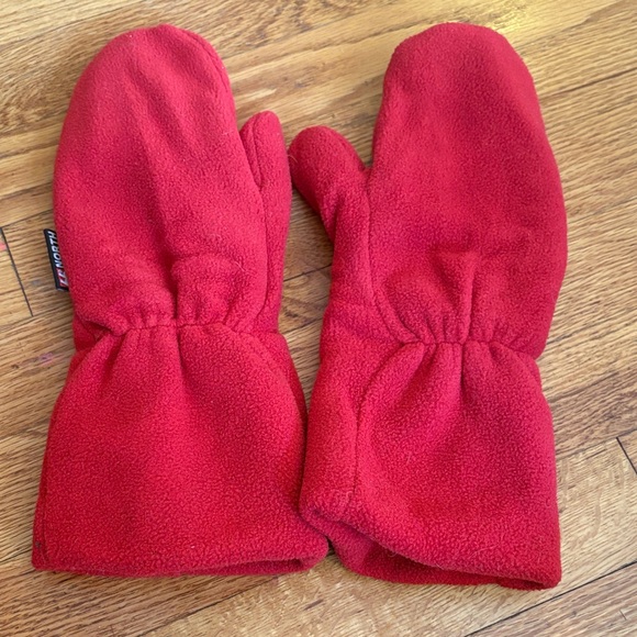 66 North Iceland Warm Red Fleece Mittens for Women - Picture 1 of 4